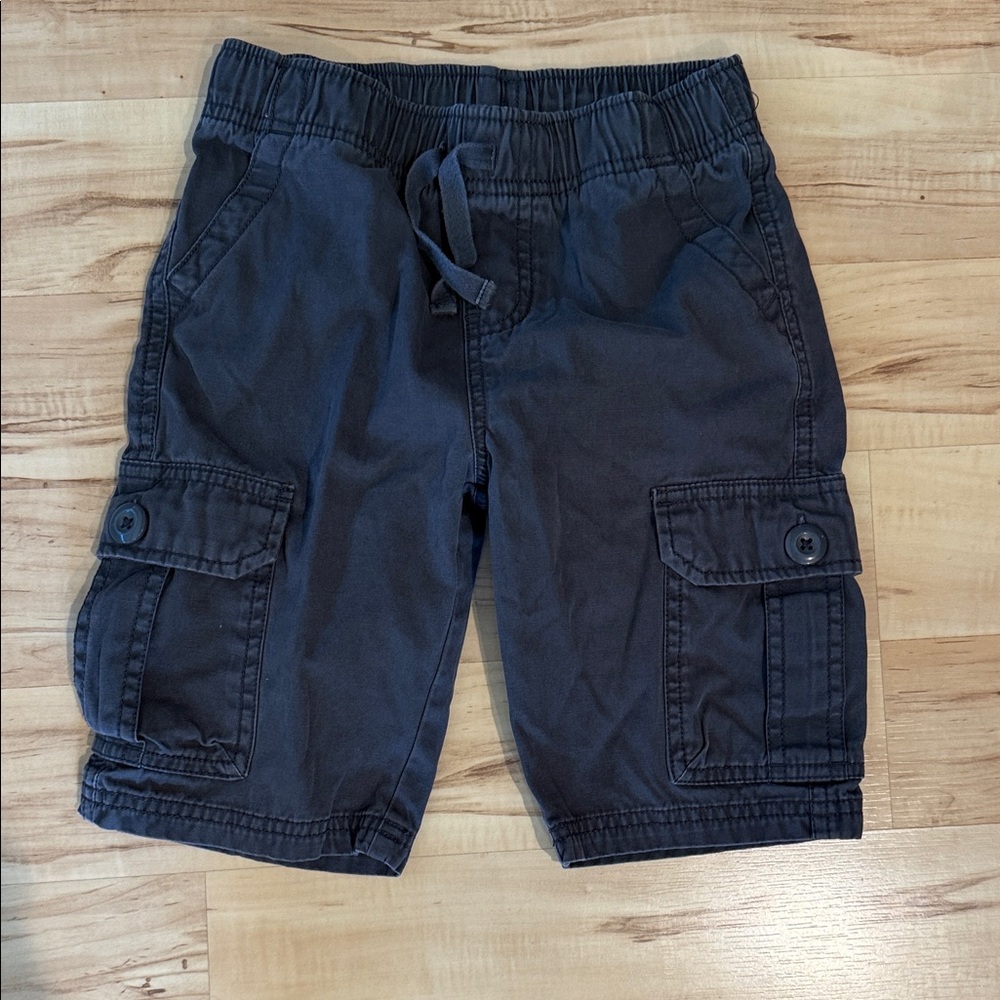 Kid’s Navy Cargo Shorts – Casual Drawstring Waist